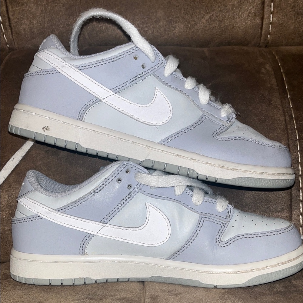 White and Light Gray/Blueish Nikes